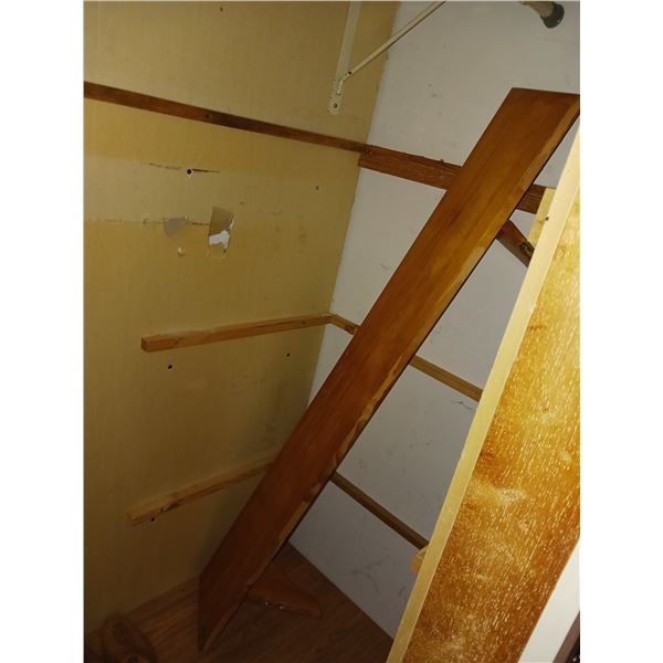 Wooden Wall Shelf + Hangers