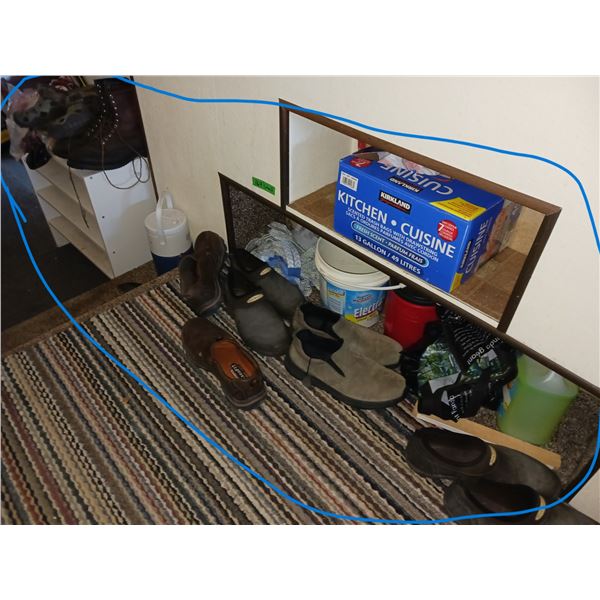 Contents in the Blue Circle + Shoe Shelf and Contents