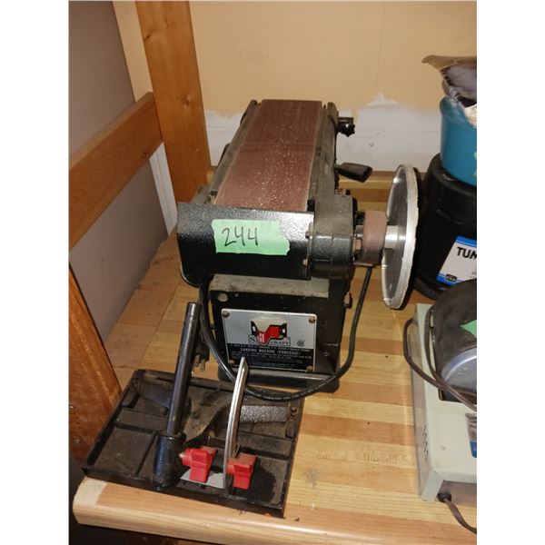 4" Belt Sanding Machine with Polishing Wheel - Sears Craft - Working
