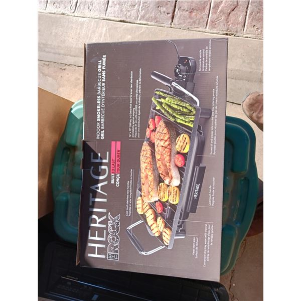 New in Box Heritage Rock Inddor Smokless BBQ Grill