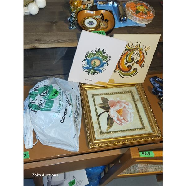 Lot of Vintage Art, Wall Decor and Plate Hodlers