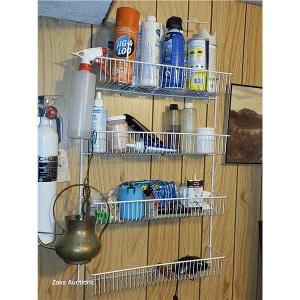 Wire Shelving Unit + All Conents, Including WWII Snake Bite Safety Kit