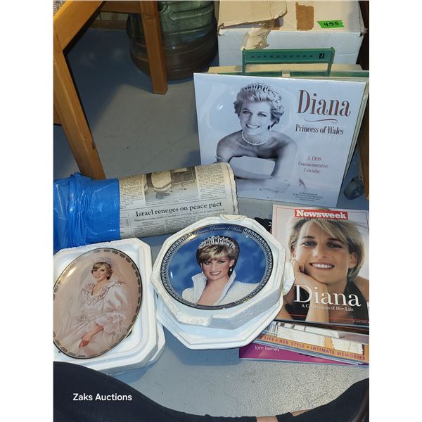 Lot of Princess Diana Colelcotr Items - Plates, Mags, Newspapers, Paper Dolls