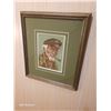 Image 1 : Framed Behind GLass Old Man Needlepoint Picture