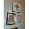 Image 1 : Lot of 3 Vintage Embroidered Needlepoint Framed Pictures