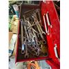 Image 6 : Red Tool Box & Its Contents Including Grey Wrench Set!