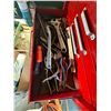 Image 7 : Red Tool Box & Its Contents Including Grey Wrench Set!