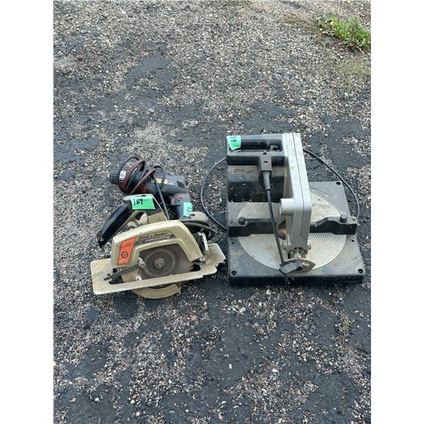 Black & Decker 209mm Compound Mitre Saw + Black & Decker 7 1/4" Commercial Saw