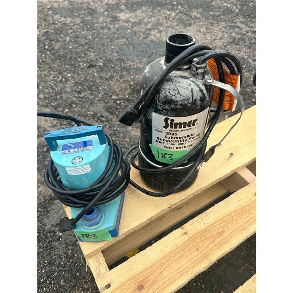 2 Submersible Pumps - Little Giant & Simer