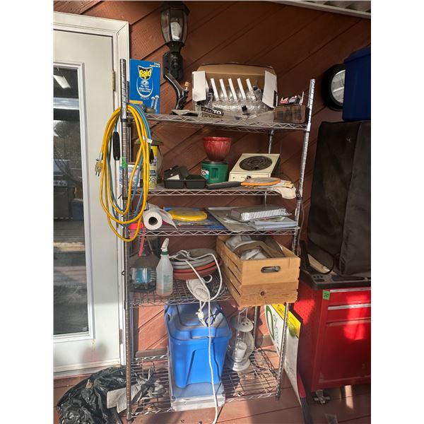 Metal Commercial Rack with Contents