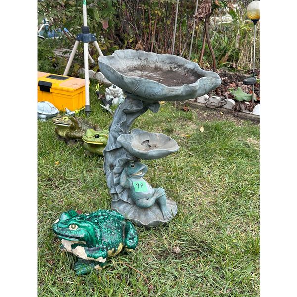 Damaged Frog Garden Decor