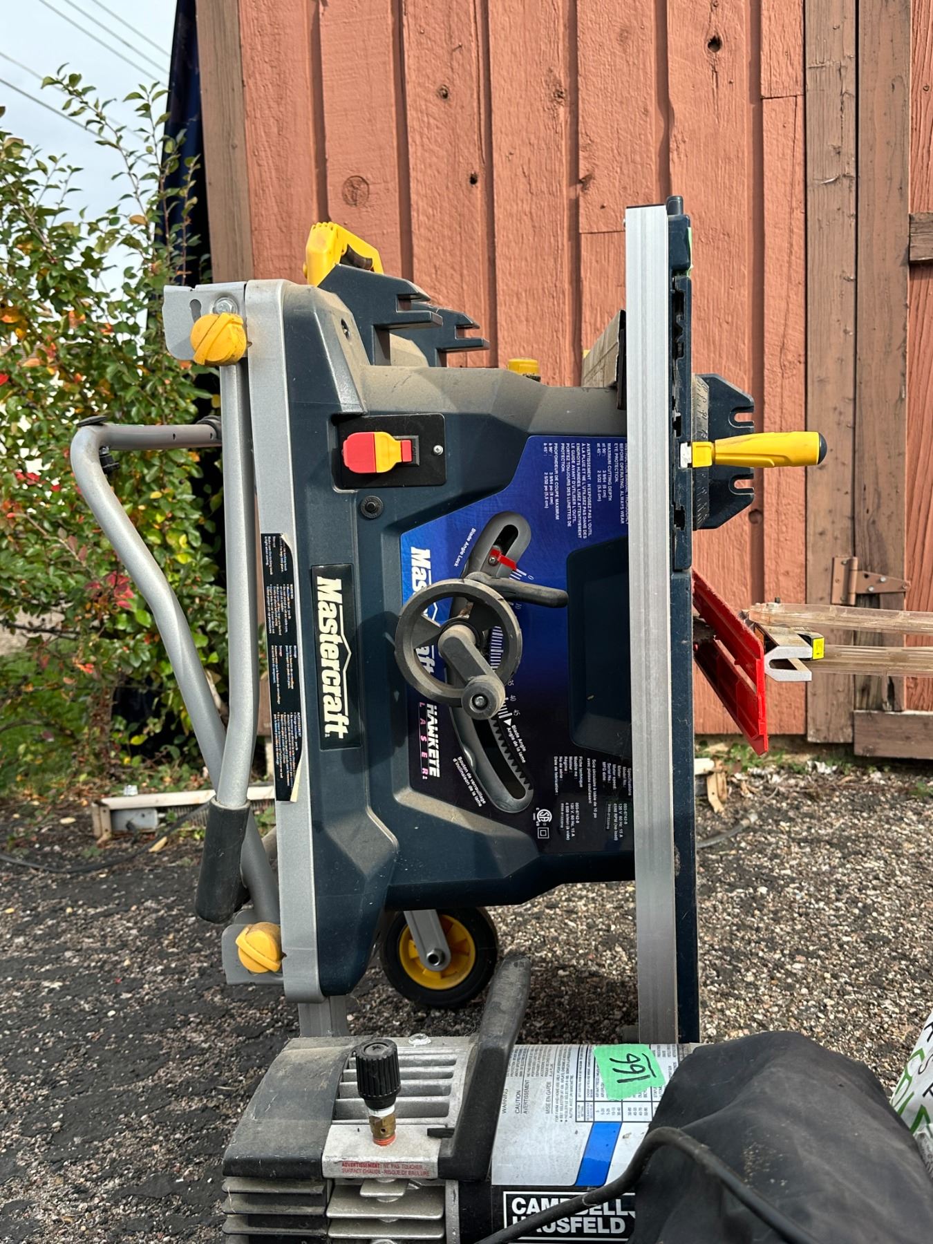 Mastercraft 15 Amp Portable Table Saw with Sliding Table, Model 05567428