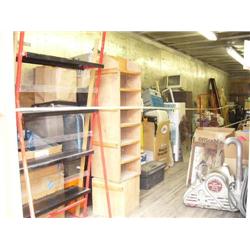 Huge lot from local store: display rack, tent, humidifiers, suitcases, file cabinets, cut off saw, s