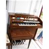 Image 4 : Roll top desk, fake tree, 2 bookcases, framed picture, electric organ and 2 stools (227)