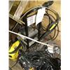 Image 2 : Lot of: sleeping bags, stereo system, drills, military clothing, high pressure water washers, Clark 