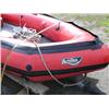 Image 2 : Inflatable Achilles skiff with trailer, 25hp Evinrude, anchor, oars, 2 gas jugs, fishing pole holder