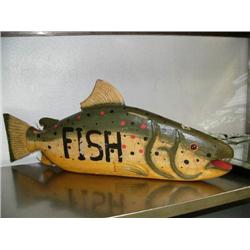 Carved wood fish (4)