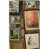 Image 1 : Lot of 5 pieces of original art: sailboats at dock, flowers, sailboats tied up at cannery, sitting l