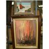 Image 2 : Lot of 5 pieces of original art: sailboats at dock, flowers, sailboats tied up at cannery, sitting l