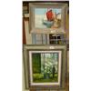 Image 3 : Lot of 5 pieces of original art: sailboats at dock, flowers, sailboats tied up at cannery, sitting l