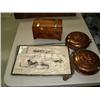 Image 1 : Wood box, copper canteens, Melewoktok place mats (227)