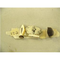 Lot of 2 scrimshawed ivory and seal skin thimble (2)