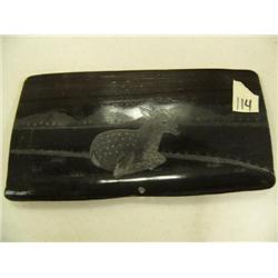 Scrimshawed baleen of deer (2)