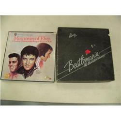 Lot of Elvis records and Beatle trivia game (2)