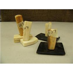 Lot of 4 ivory and baleen bud vases (2)