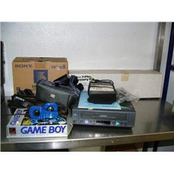 Lot of: Sony Handy cam, Game boy, camera, VCR, video accessory kit (227)