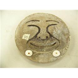 Bone disk with carved face (2)