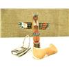 Image 1 : Lot of 3: totem, baleen sled and bark canoe (2)