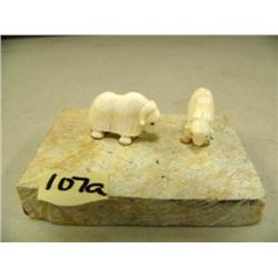 CHOICE on 3 musk ox on soapstone base (2)