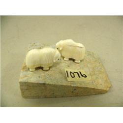 CHOICE on 3 musk ox on soapstone base (2)