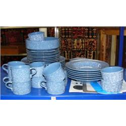 Lot of approx. 44 Mikasa Ultra Stone Country blue dishware (235)