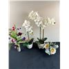 Image 1 : Assortment of Faux Flowers in Pots