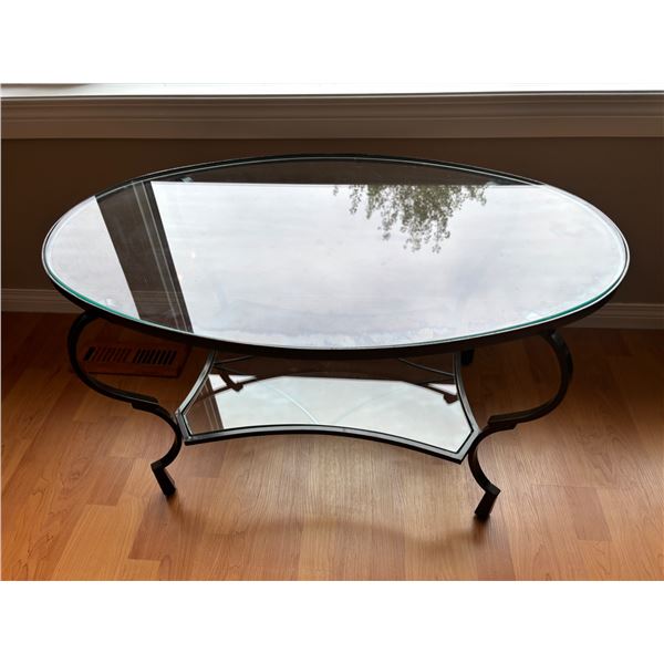 Iron Table With Glass Shelf & Top