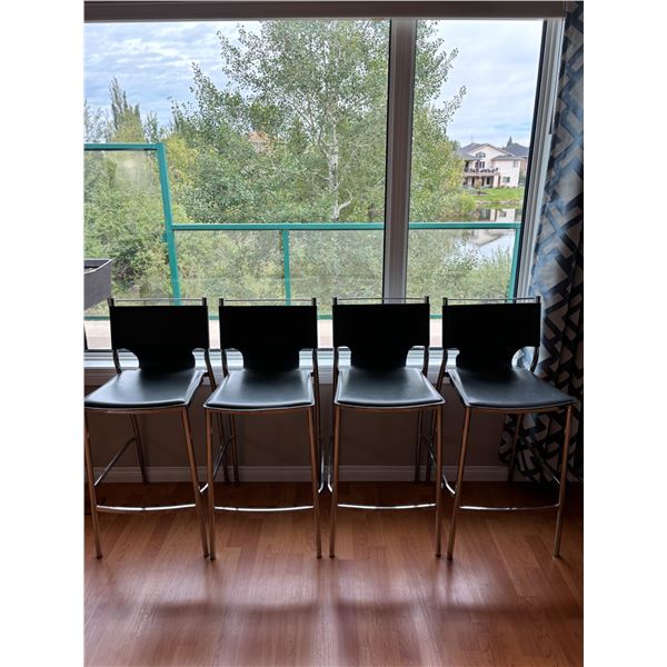 4  Jysk Grey & Chrome Coloured Bar Stools