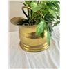 Image 2 : Brass Coloured Coal Scuttle With Faux Tree