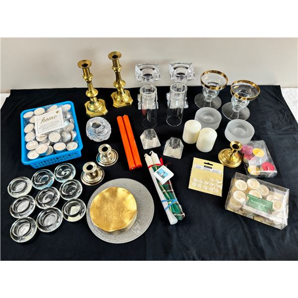 Assorted Candles & Candle Holders