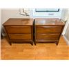 Image 1 : Pair of Vintage "Satin Walnut" Nightside Tables