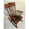 Image 1 : Wooden Rocking Chair with Leather Seat