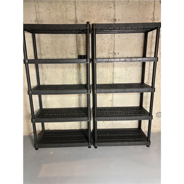 2 Plastic Shelving Units