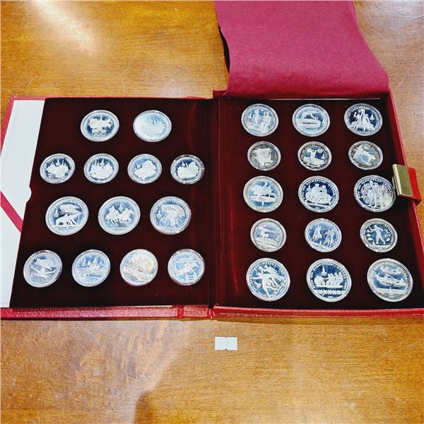 1980 USSR Moscow Olympic 13th Olympiad Set 28 Coins 90% Silver 20.805 Troy Ounces
