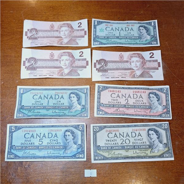Assorted Canadian Banknotes $35 Face Value
