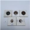 Image 1 : Set of Five Antique Coins from the Former British Raj ; India - Silver Coin Included