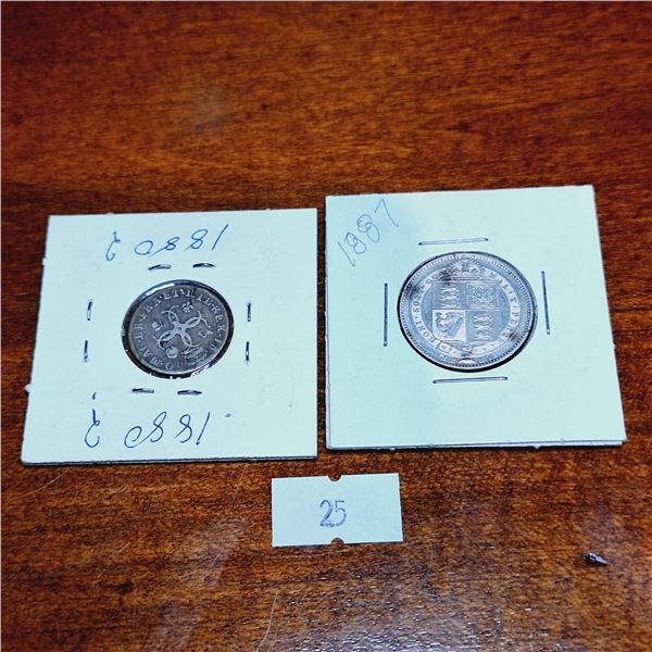 Set of Two Antique Coins from Scotland