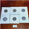 Image 1 : Set of Six 6 Pence Antique Coins from Great Britain