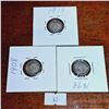 Image 3 : Set of Six 3 Pence Antique Coins from Great Britain