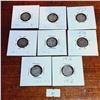 Image 1 : Set of Eight Antique 3 Pence Coins from Great Britain